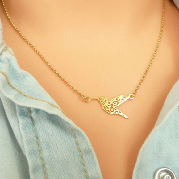 🍒 LAST ONE 😱 Hummingbird Origami Necklace - Picture 3 of 5